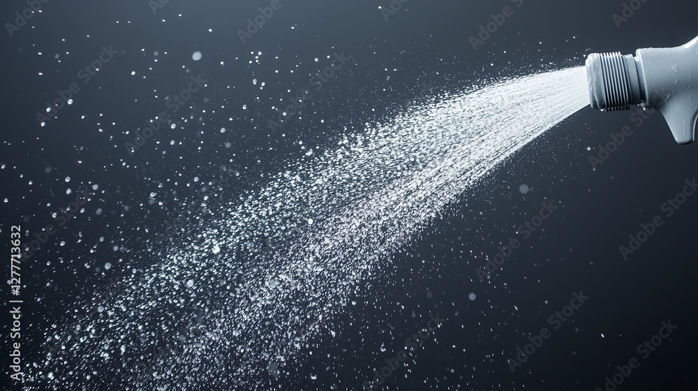 Aufkleber a stream of refreshment: a close-up shot of a nozzle spraying water with artistic precision against 