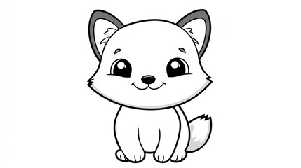 Naklejka premium Cute cartoon arctic fox.