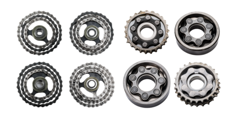 Detailed Close-Up of Bicycle Chain Components and Sprockets Parts