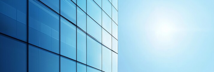 An elegant office building features a modern glass facade.