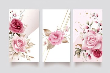 Elegant floral design featuring light pink and bronze colors.