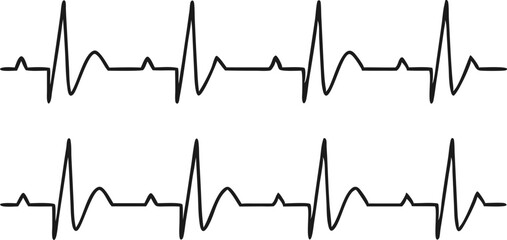 Fototapeta premium Heartbeat line set. EKG. Vector