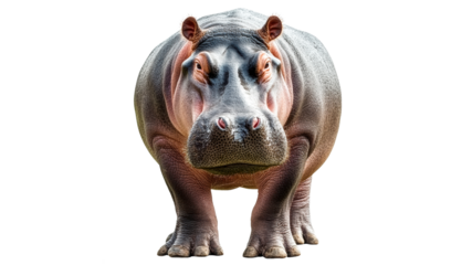 Hippo standing confidently near waters edge