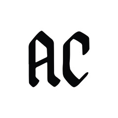 AC monogram logo design letter text name symbol monochrome logotype alphabet character simple logo