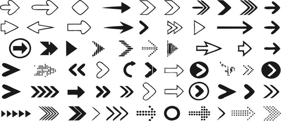 Arrow icons set. Vector illustration