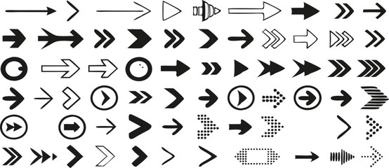 Arrow icons set. Vector illustration