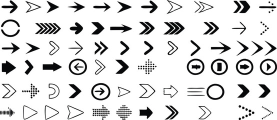 Arrow icons set. Vector illustration