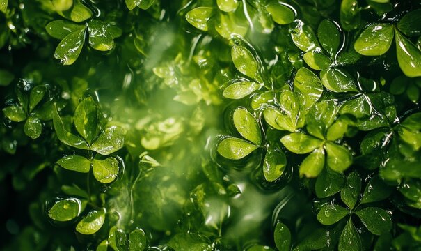 Abstract Green Nature Background, Generative AI