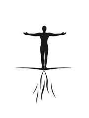 Abstract Human Silhouette: Growth, Connection, Nature, and Spirituality in Life's Journey