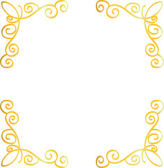 Golden Swirl Frame Corner Decorative Elements