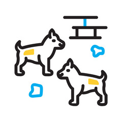 Vector multi color icon for Homeless animal