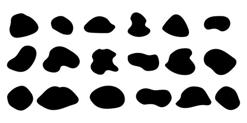 Irregular pebble background, various strange free-form organic liquid pools