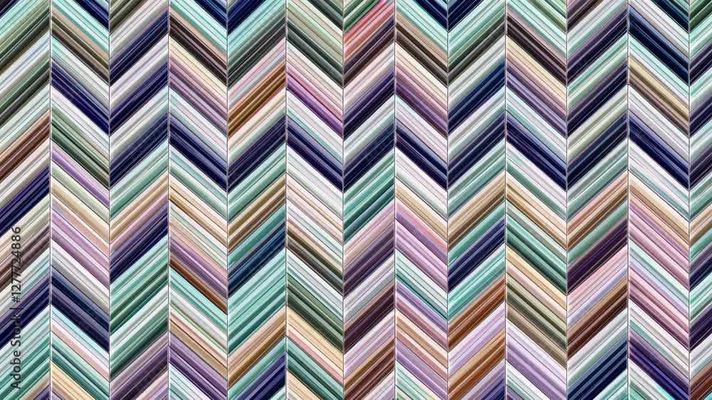 Poster chevron pattern with pastel colors and textured brush strokes, symmetrical arrangement. modern abstr