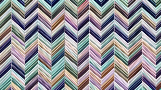 Chevron pattern with pastel colors and textured brush strokes, symmetrical arrangement. Modern abstract art and design concept