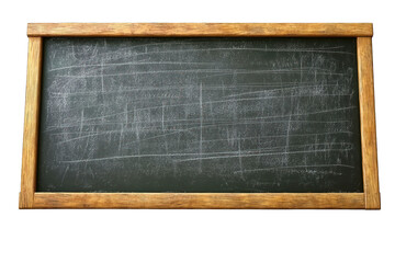 A blank chalkboard with a wooden frame, ready for writing or teaching.