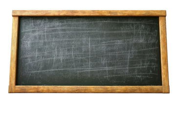 A blank chalkboard with a wooden frame, ready for writing or teaching.