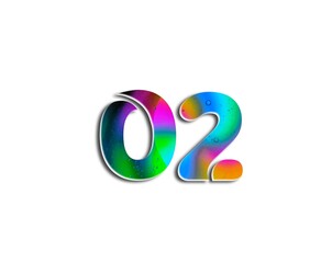 Number design with colorful bubble elements in numbers on white background