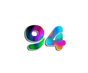 Number design with colorful bubble elements in numbers on white background