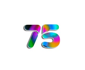 Number design with colorful bubble elements in numbers on white background
