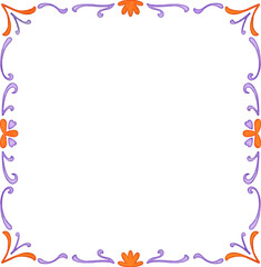 clip art cute watercolor illustration of colorful aesthetic decorative border frame for background template