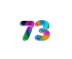 Number design with colorful bubble elements in numbers on white background