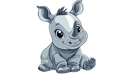 Happy cartoon baby rhino