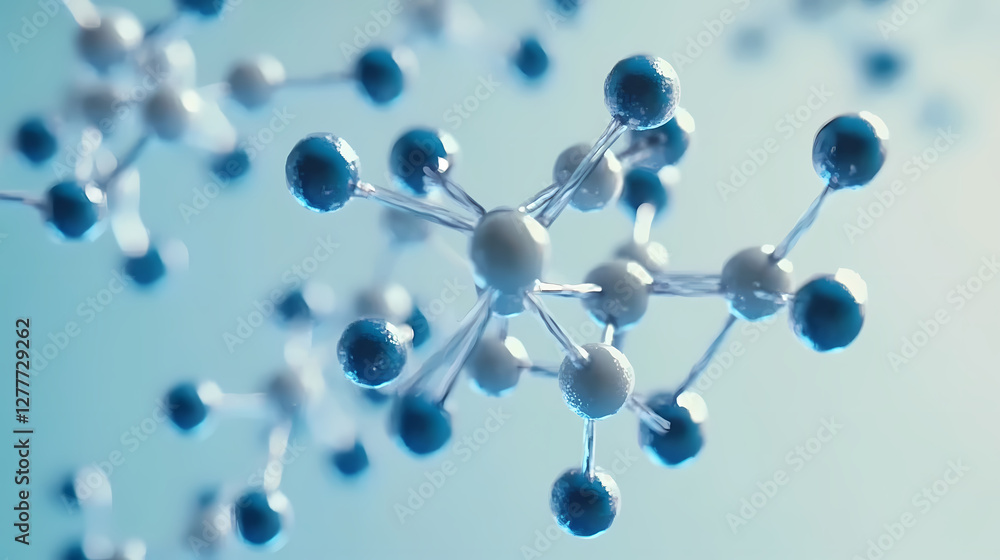 Poster 3d molecular structure rendering