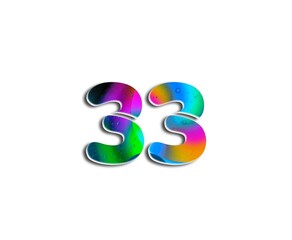 Obraz premium Number design with colorful bubble elements in numbers on white background