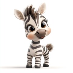 Cute Baby Zebra Cartoon  D Render