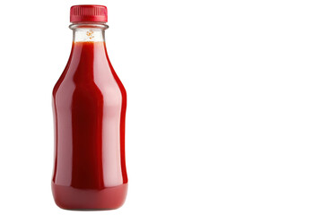 Detailed Bottle of Ketchup with Bold Label and Rich Tomato Flavor: Isolated on Transparent Background