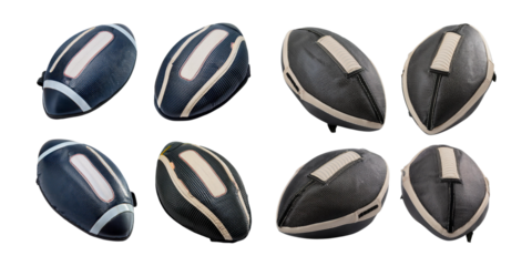 High-Quality Collection of Various Sports Rugby Balls in Detail