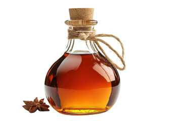 Elegant Detailed Bottle of Maple Syrup with Classic Label and Pure Flavor: Isolated on Transparent Background