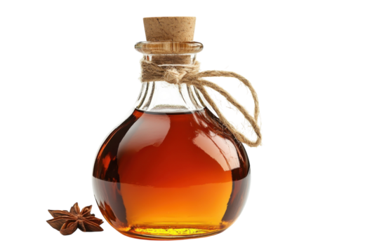 Elegant Detailed Bottle of Maple Syrup with Classic Label and Pure Flavor: Isolated on Transparent Background
