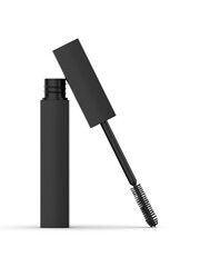 Blank Eyeliner mascara tube mockup on isolated white background. 3d illustration