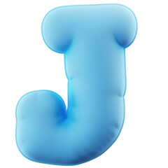 3D Illustration Gum Alphabet J