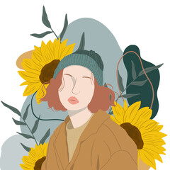 sunshine girl abstract potraits boho style