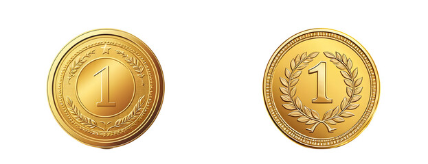 Golden Medal with Number One and Laurel Wreath