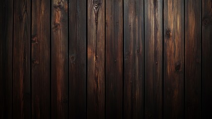 Naklejka premium Dark wooden planks create an inviting backdrop for rustic decor in a cozy setting at sunset