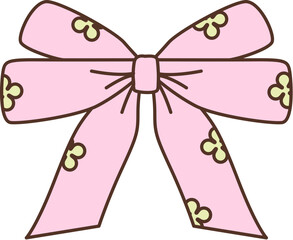 pink bow on a white