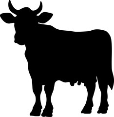 Cow silhouette illustration vector design.