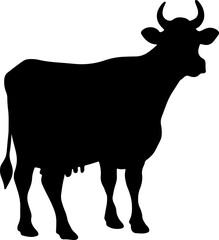 Cow silhouette illustration vector design.