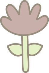 cute colorful flower doodle decoration 