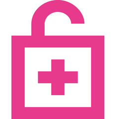 Lock Open Plus icon logo design