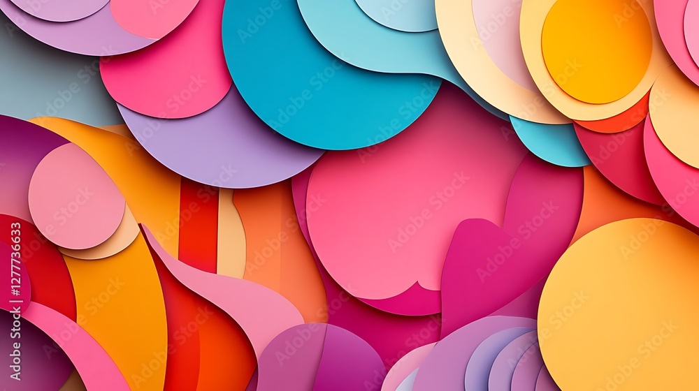 Poster abstract colorful overlapping circles design