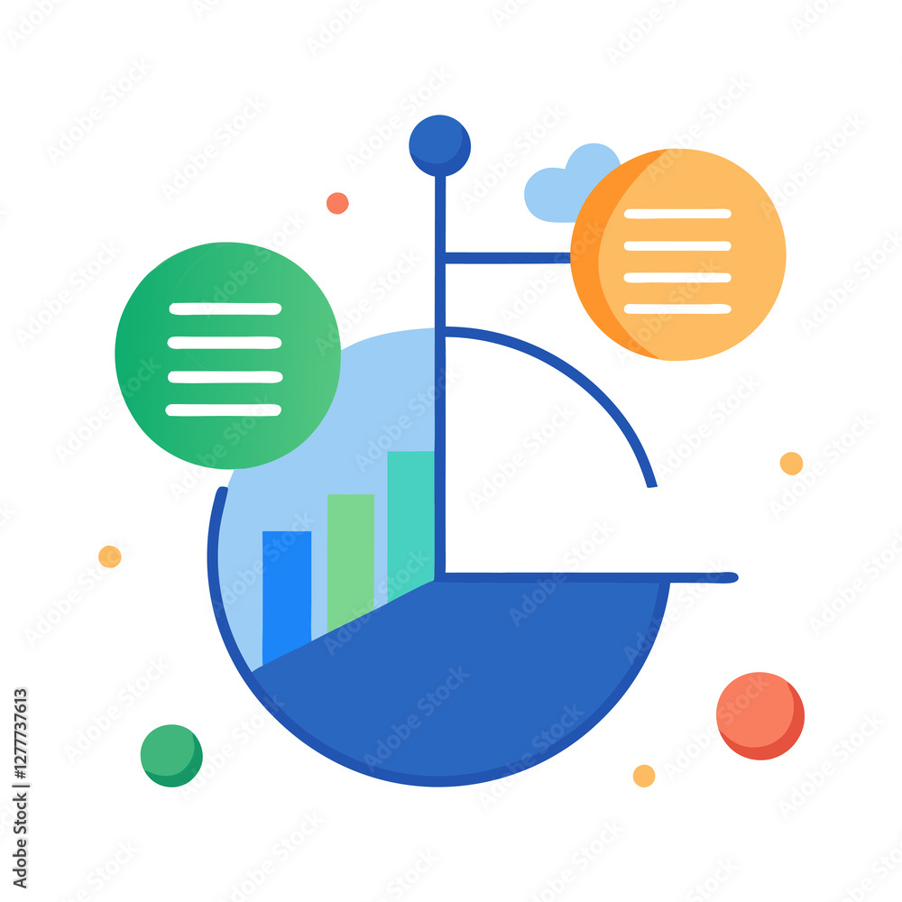 Poster flat vector infographic showing clean modern data comparison design chart