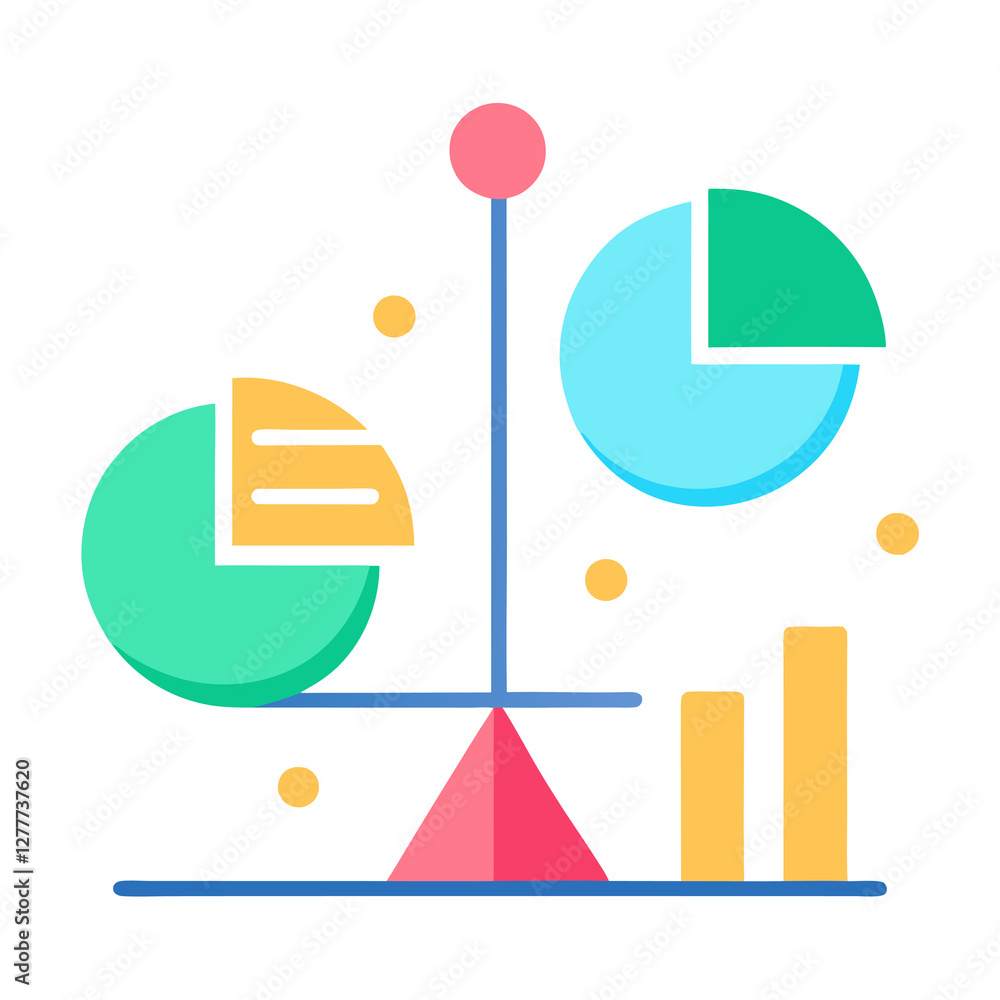 Poster modern flat infographic design featuring clean data comparison chart layout