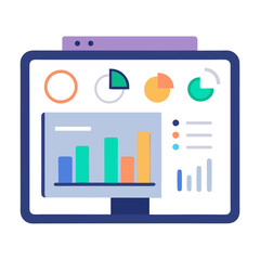 Modern flat data analysis dashboard with simplified review panels layout