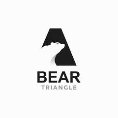bear triangle simple logo in negative space © Avarcstd