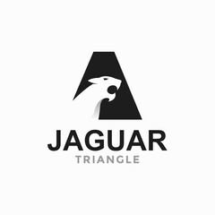 jaguar triangle simple logo in negative space © Avarcstd