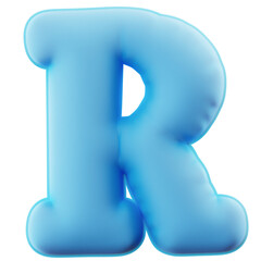 3D Illustration Gum Alphabet R